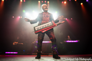 Howard Jones in concert with bandmates Robin Boult and Robbie Bronnimann at Ameristar Casino Hotel Kansas City on June 22, 2019.