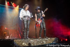 "The Godfather of Shock Rock" Alice Cooper performing live with guitarist Tommy Henriksen at Starlight Theatre in Kansas City, MO on July 26, 2019.