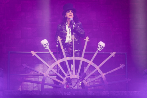 Alice Cooper performing live on his summer 2019 concert tour stop at Kansas City's Starlight Theatre on July 26, 2019.