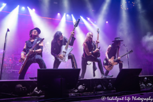 Live concert performance with Alice Cooper at his band mates during their summer tour stop at Kansas City's Starlight Theatre on July 26, 2019.