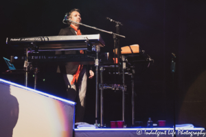 Foreigner keyboard player Michael Bluestein performing live at the Missouri State Fair in Sedalia, MO on August 16, 2019.