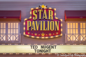 Star Pavilion marquee featuring Ted Nugent at Ameristar Casino Hotel Kansas City on August 2, 2019.