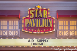 Star Pavilion marquee at Ameristar Casino in Kansas City, MO featuring Australian soft rock duo Air Supply on September 28, 2019.