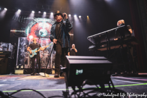 Frontman Joseph Williams of Toto performing with Shem Von Schroeck, Warren Ham and Steve Porcaro at Kansas City's Uptown Theater on September 27, 2019.