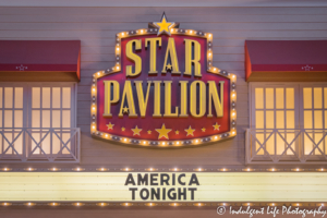 Star Pavilion marquee at Ameristar Casino in Kansas City, MO featuring America on November 8, 2019.