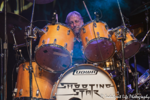 Shooting Star founding member Steve Thomas playing the drums live at Ameristar Casino Hotel Kansas City on November 23, 2019.