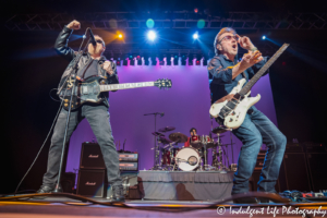 Blue Öyster Cult founding members Eric Bloom and Buck Dharma performing with drummer Jules Radino at Ameristar Casino in Kansas City, MO on March 6, 2020.