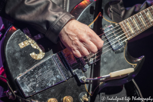 Stun guitar of Blue Öyster Cult's founding member Eric Bloom as he performs live at Star Pavilion inside of Ameristar Casino in Kansas City, MO on March 6, 2020.