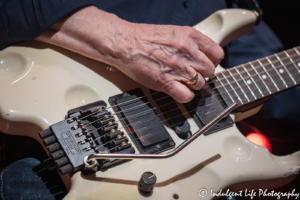 Headless guitar of Blue Öyster Cult's founding member Buck Dharma as he performs live at Star Pavilion inside of Ameristar Casino in Kansas City, MO on March 6, 2020.