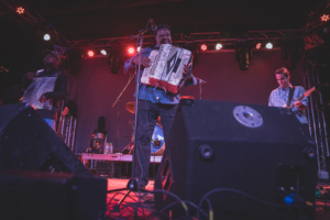 Live concert performance inside the Garage at Knuckleheads Saloon in Kansas City, MO with Chubby Carrier and the Bayou Swamp Band on March 13, 2021.