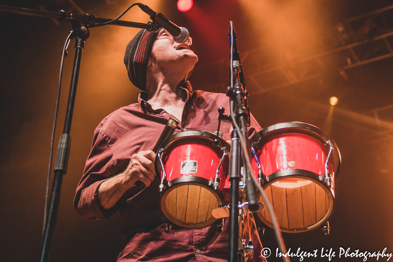 The Ozark Mountain Daredevils percussionist and singer Ruell Chappell live in concert at Star Pavilion inside of Ameristar Casino in Kansas City, MO on August 21, 2021.