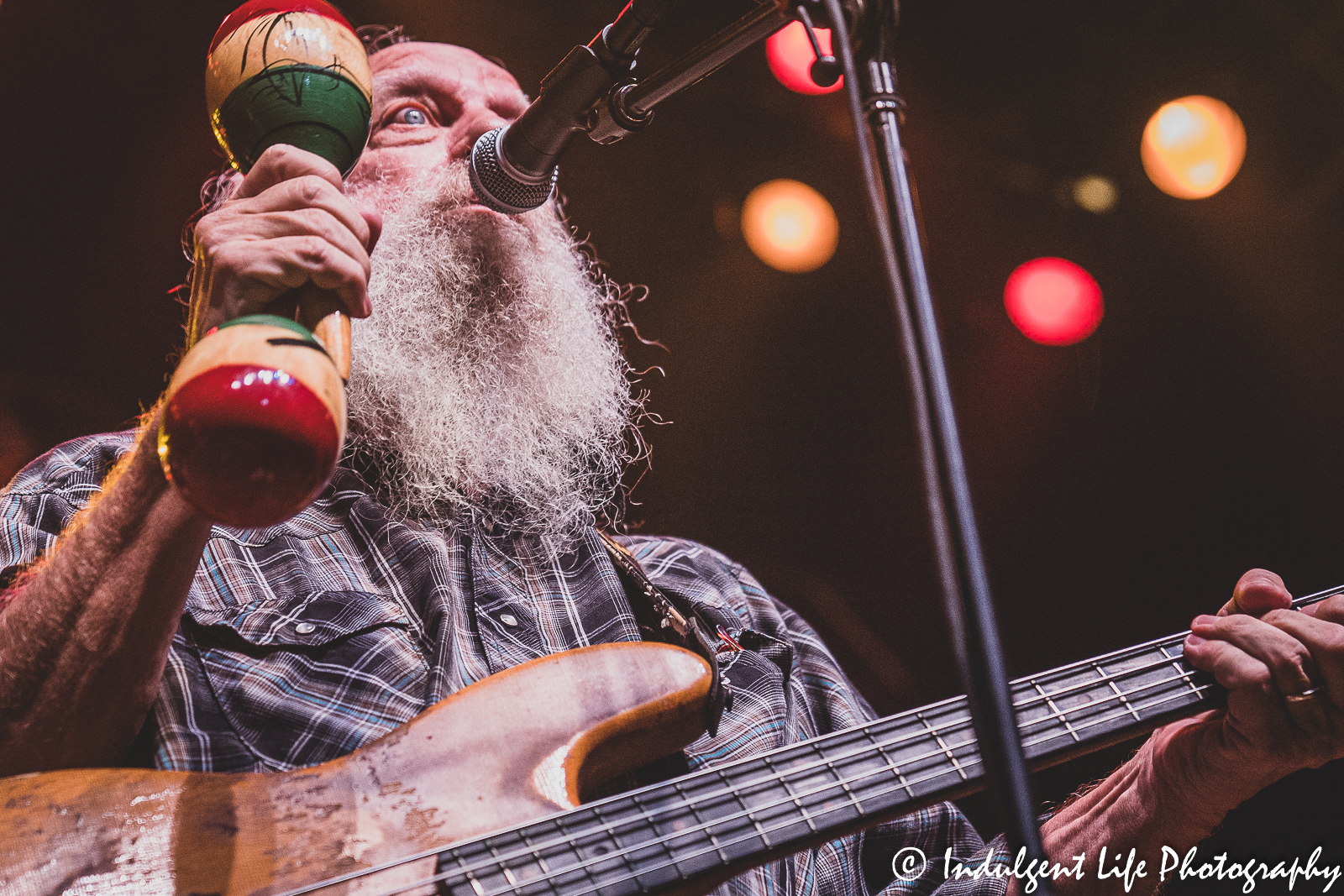 Bass guitarist Mike "Supe" Granda of the Ozark Mountain Daredevils singing the "Chicken Train Stomp" live at Star Pavilion inside of Ameristar Casino in Kansas City, MO on August 21, 2021.