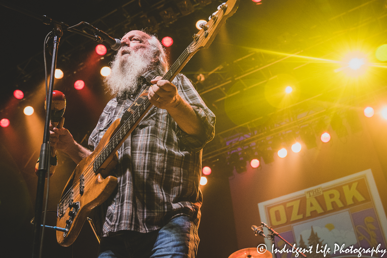 The Ozark Mountain Daredevils bass guitarist Mike "Supe" Granda singing the "Chicken Train Stomp" live at Ameristar Casino Hotel Kansas City on August 21, 2021.