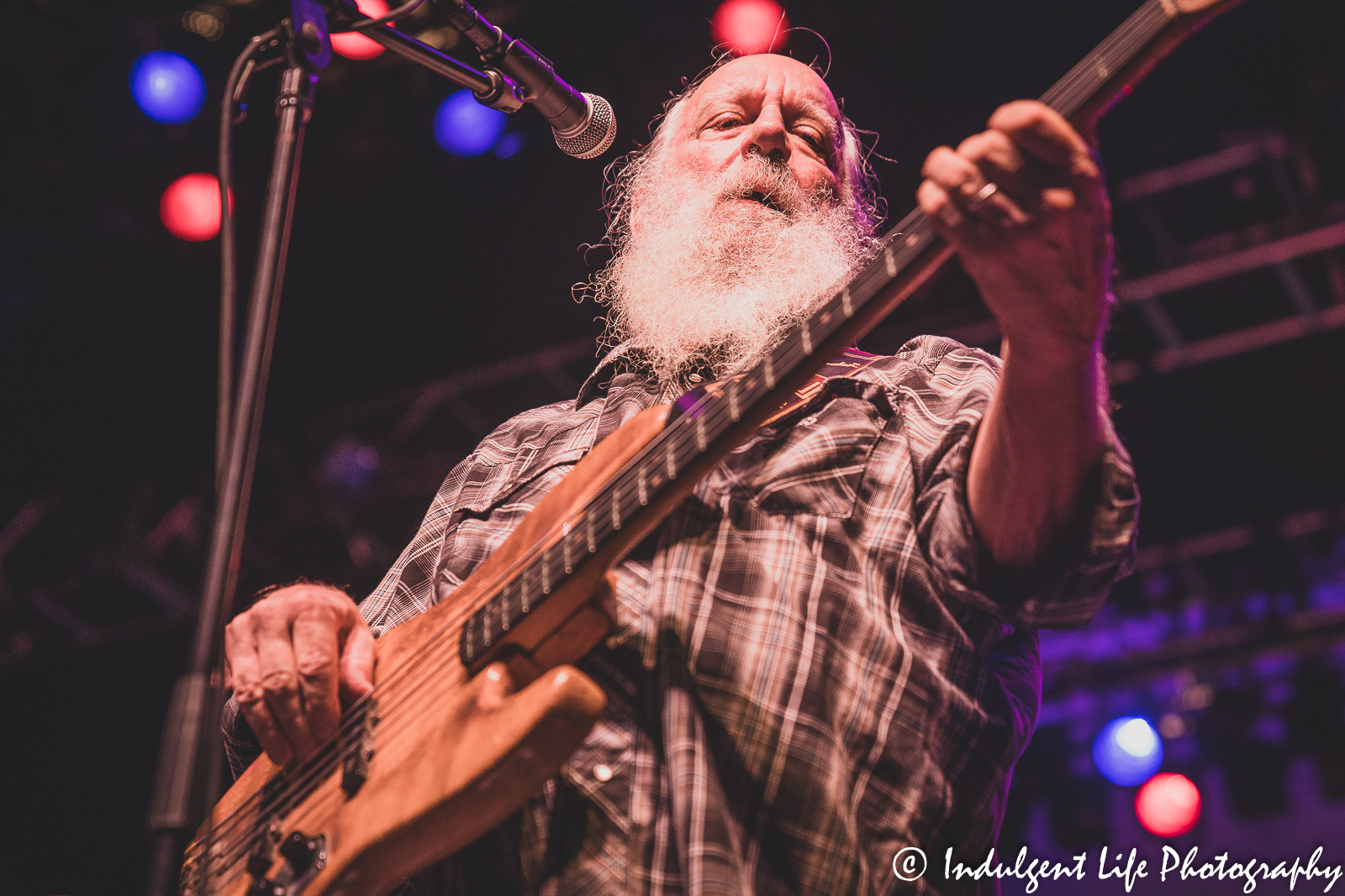 Founder and bass guitarist Mike "Supe" Granda of the Ozark Mountain Daredevils performing live at Ameristar Casino in Kansas City, MO on August 21, 2021.