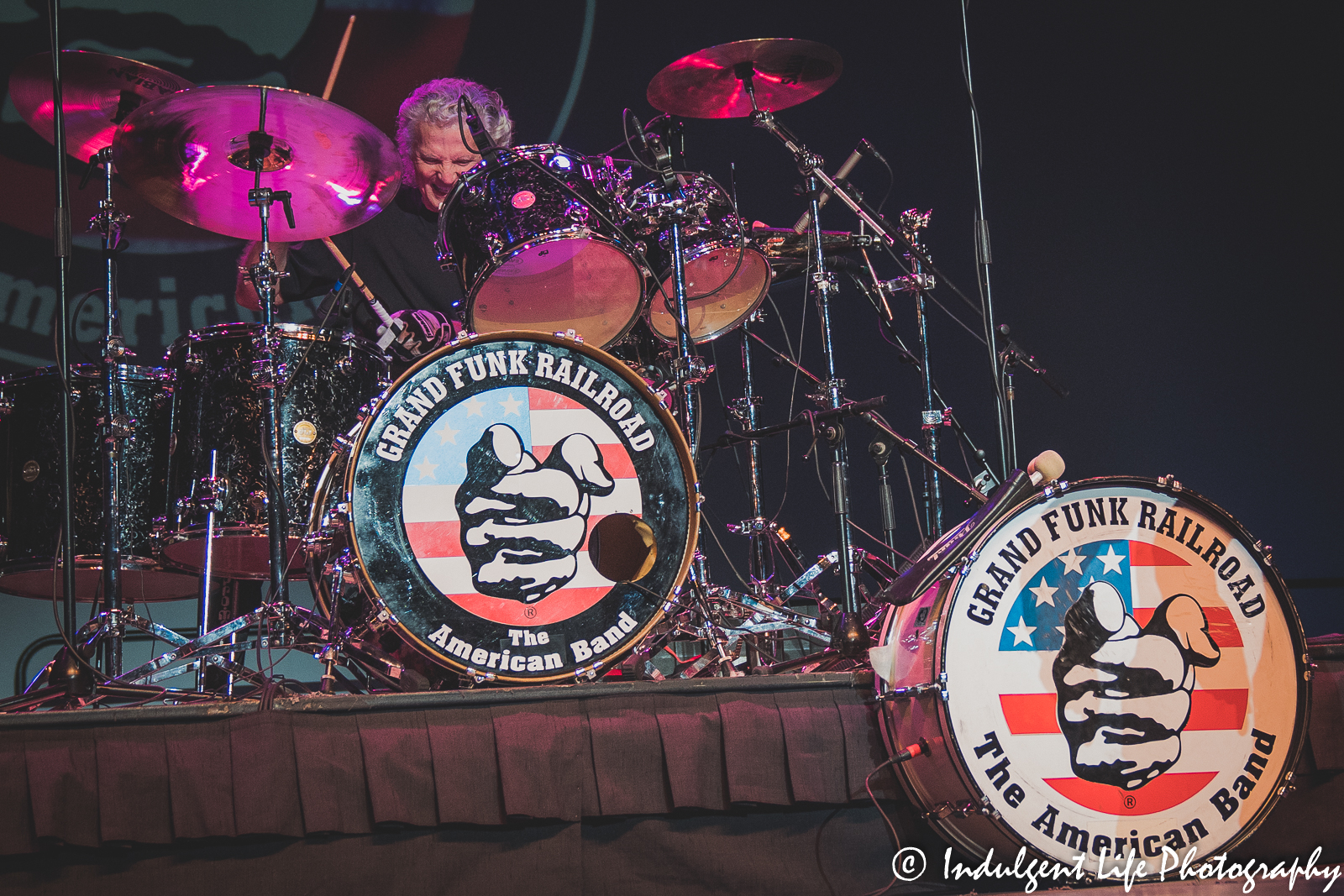 Founding member, lead singer and drummer Don Brewer of Grand Funk Railroad live in concert at Star Pavilion inside of Ameristar Casino in Kansas City. MO on September 18, 2021.