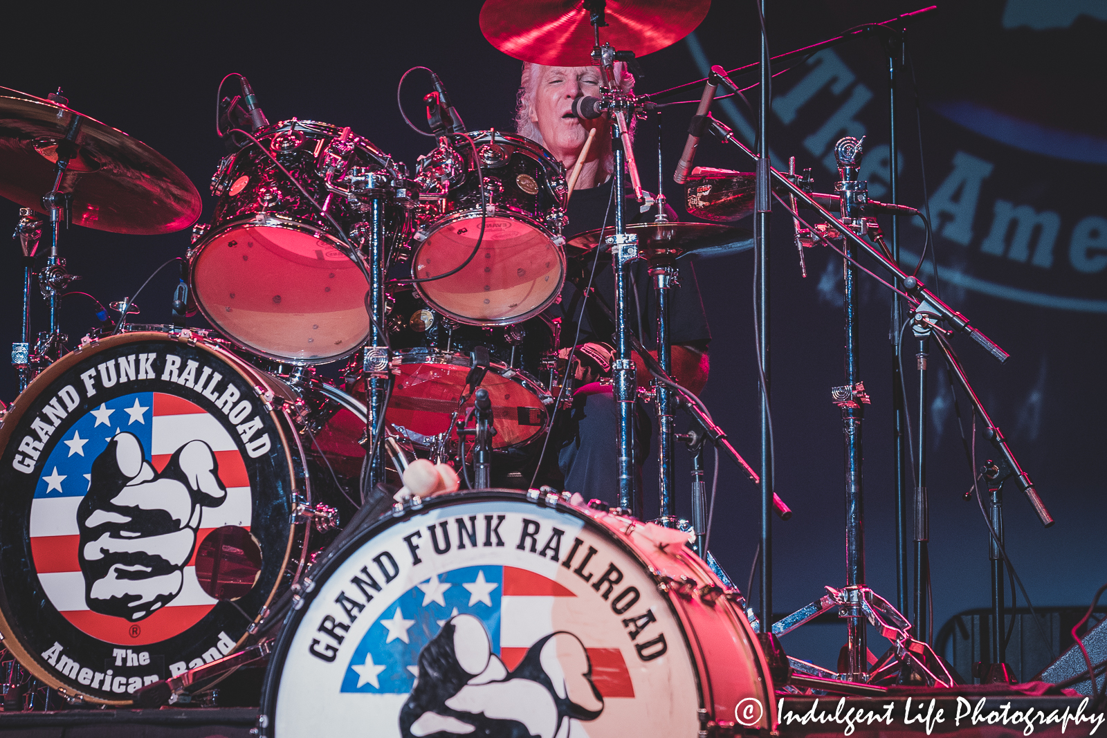 Grand Funk Railroad drummer Don Brewer performing live in concert at Star Pavilion inside of Ameristar Casino in North Kansas City. MO on September 18, 2021.