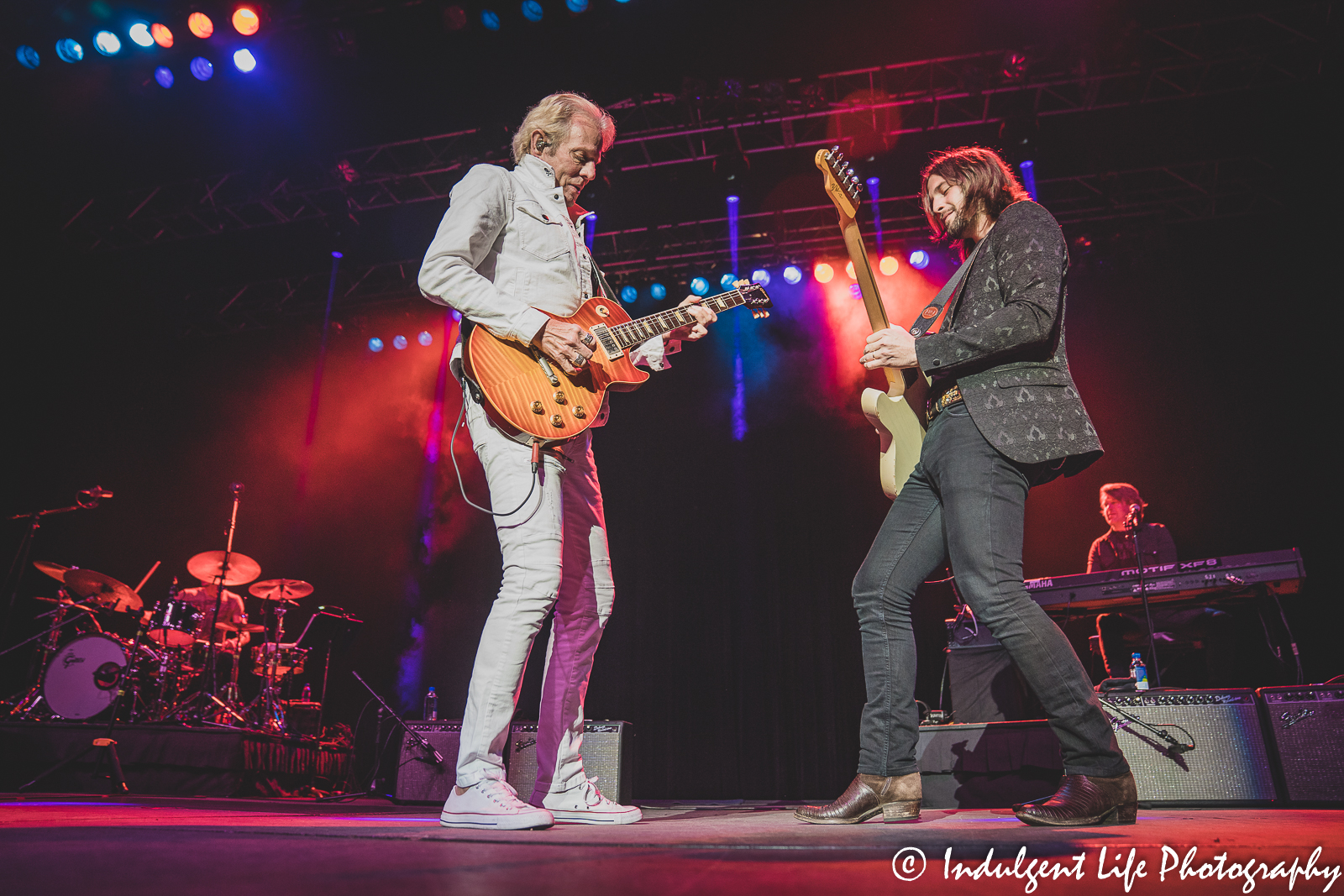 Don Felder jamming on guitars with David Myhre live at Star Pavilion inside of Ameristar Casino in Kansas City, MO on September 25, 2021