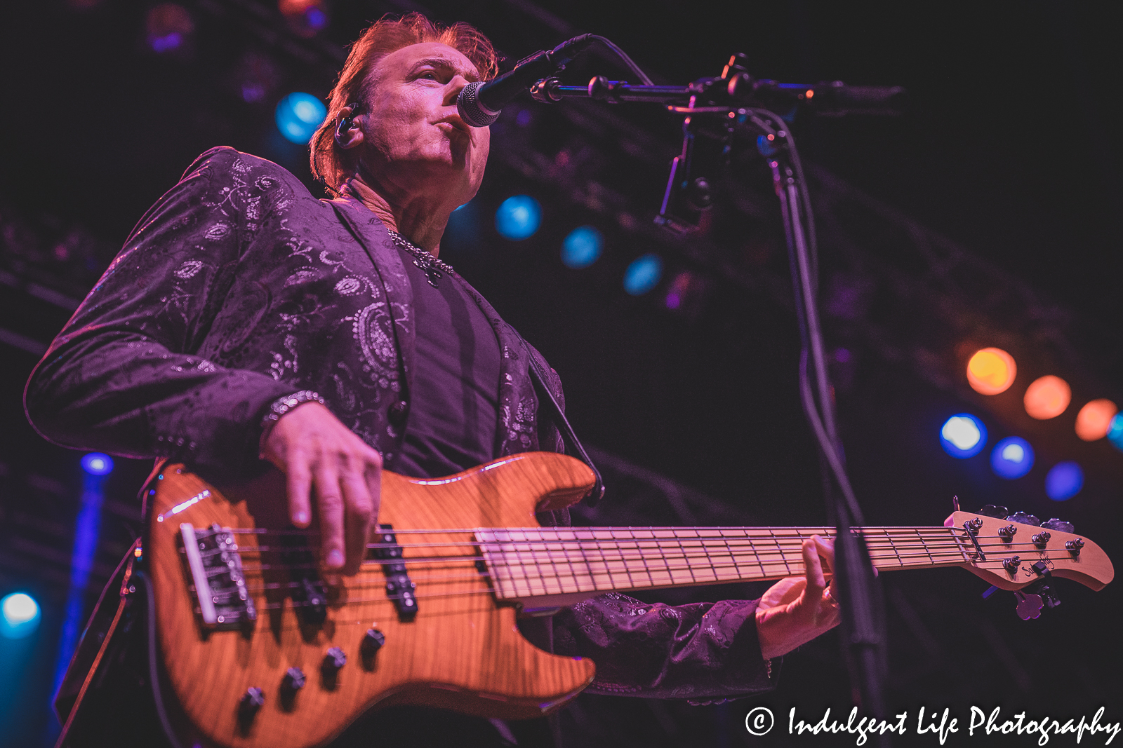 Bass guitarist Bruce Atkinson performing with the Don Felder band at Ameristar Casino in Kansas City, MO on September 25, 2021.