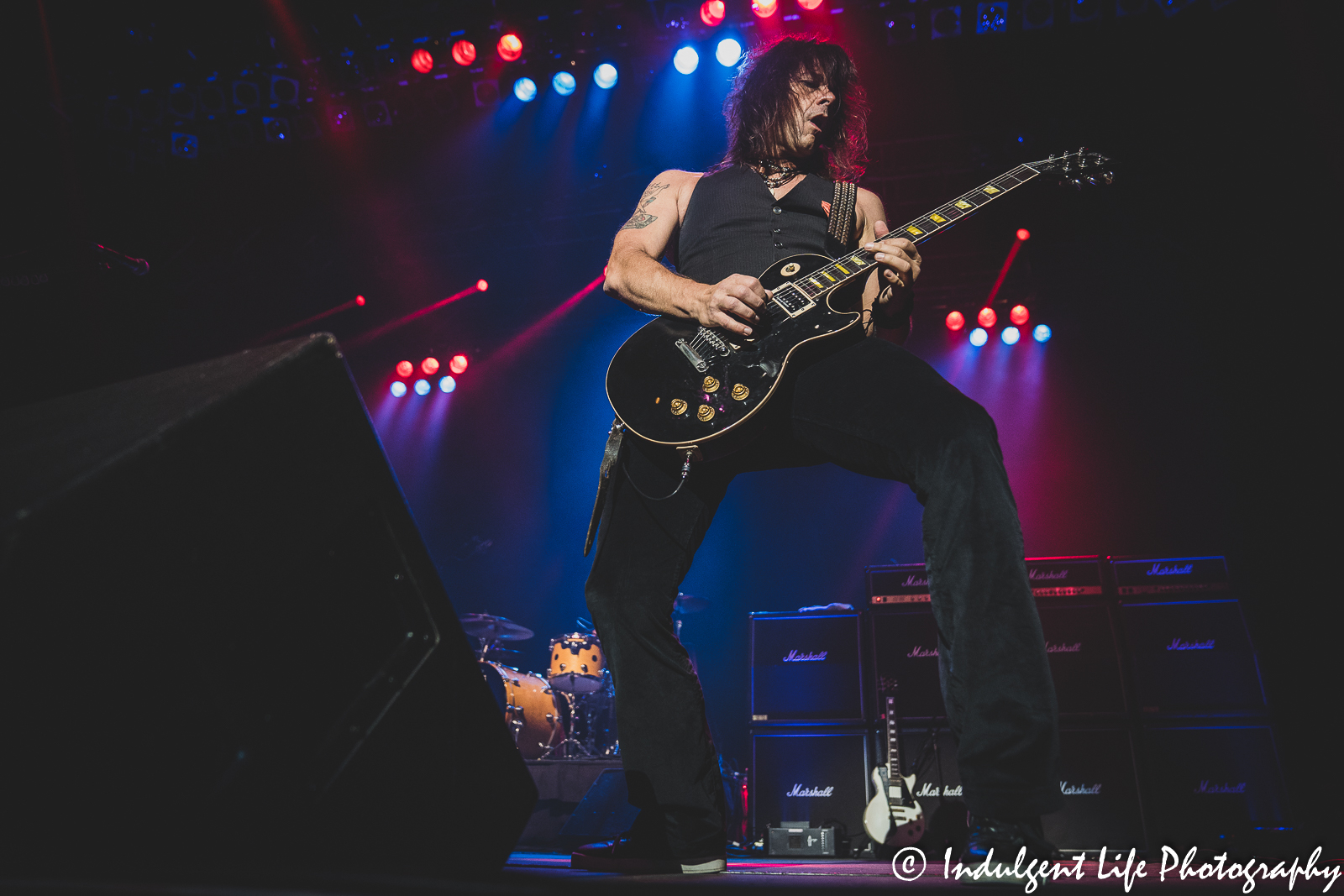 Riley's L.A. Guns lead guitarist Scott Griffin live on stage at Star Pavilion inside of Ameristar Casino Hotel Kansas City on October 1, 2021.