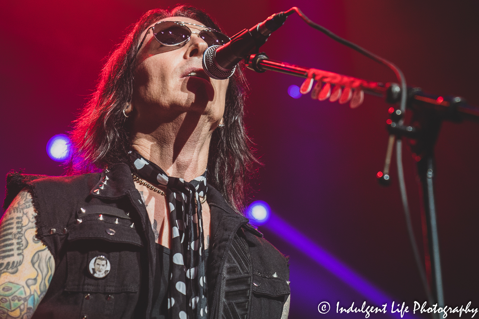 Lead singer Kurt Frohlich of Riley's L.A. Guns performing live at Star Pavilion inside of Ameristar Casino in Kansas City, MO on October 1, 2021.