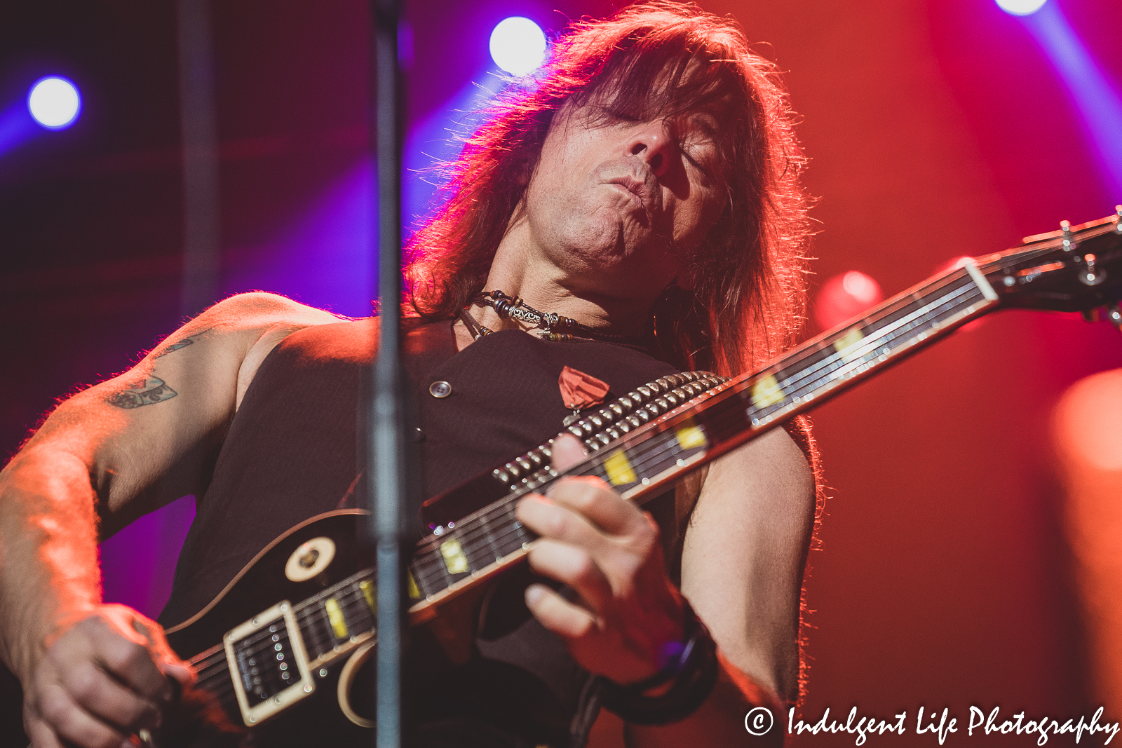 Lead guitarist Scott Griffin of Riley's L.A. Guns playing live at Ameristar Casino's Star Pavilion in North Kansas City, MO on October 1, 2021.