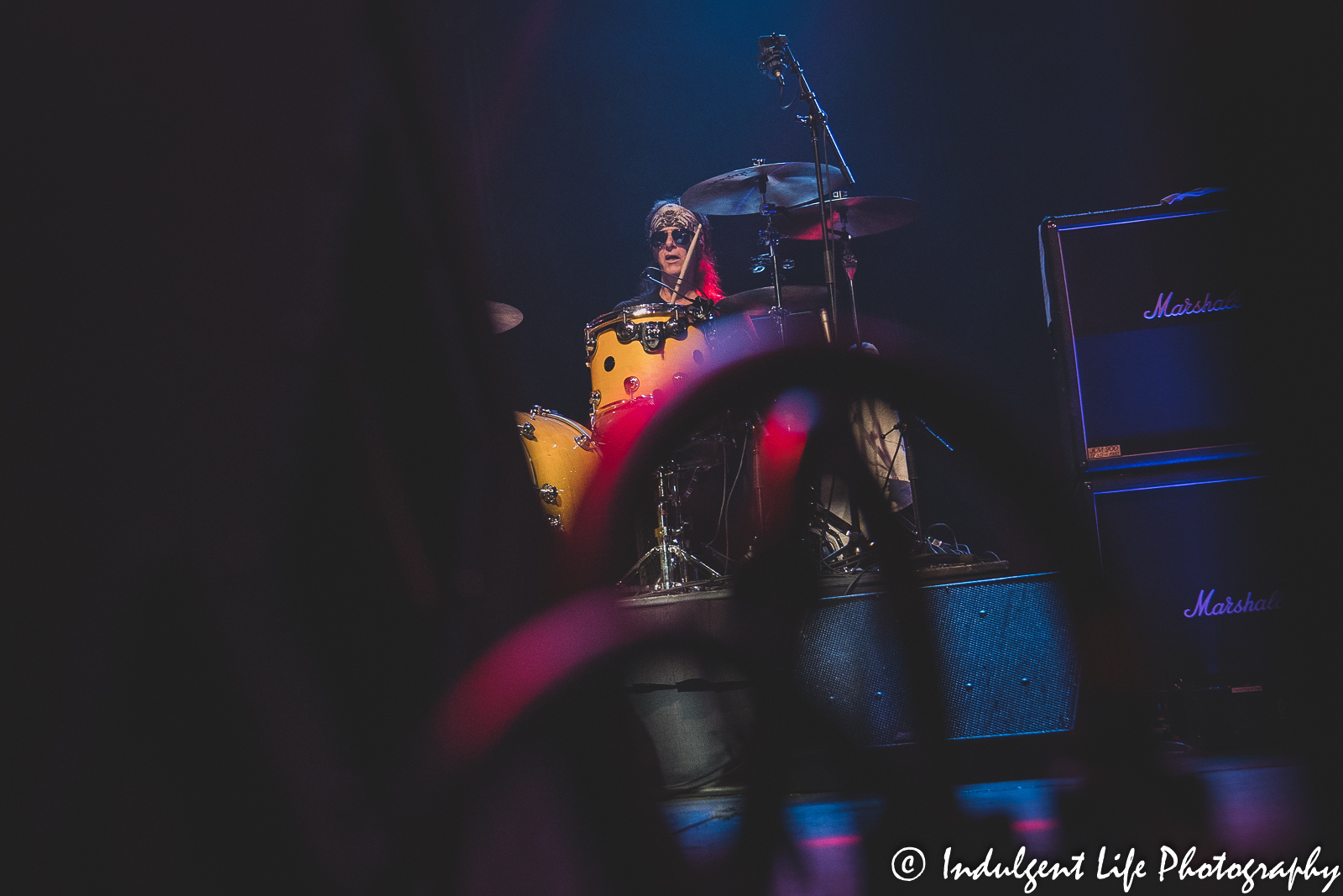 Steve Riley performing with his band L.A. Guns at Ameristar Casino's Star Pavilion in North Kansas City, MO on October 1, 2021.