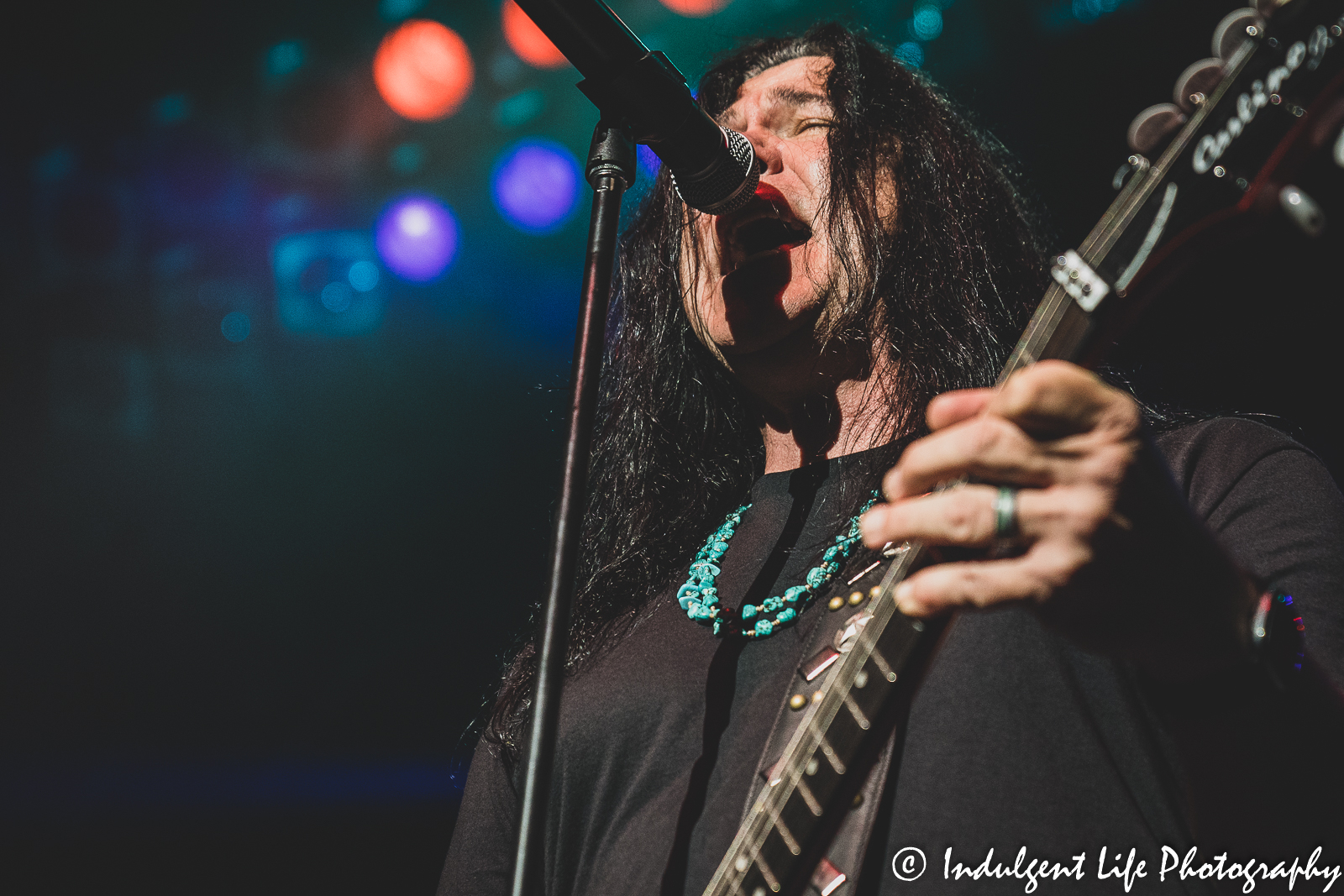 Frontman Mark Slaughter singing live while in concert at Star Pavilion inside of Ameristar Casino in Kansas City, MO on October 1, 2021.