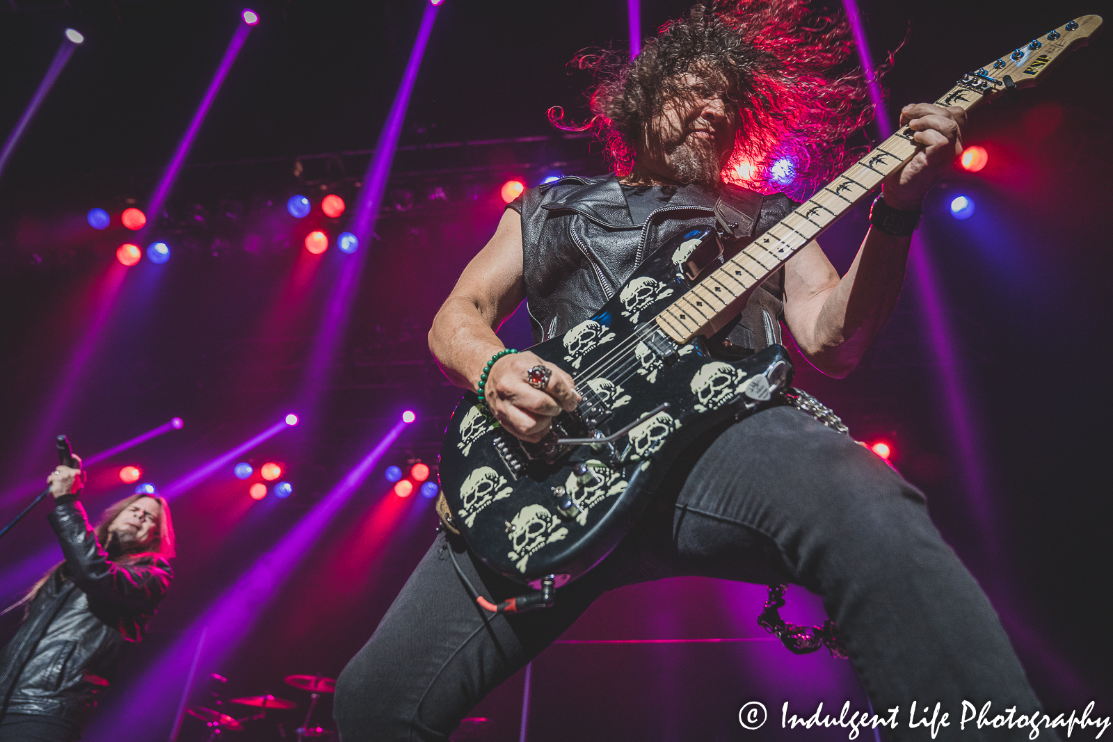 Queensryche guitarist Michael Wilton and lead singer Todd La Torre performing live together at Star Pavilion inside of Ameristar Casino in Kansas City, MO on November 12, 2021.