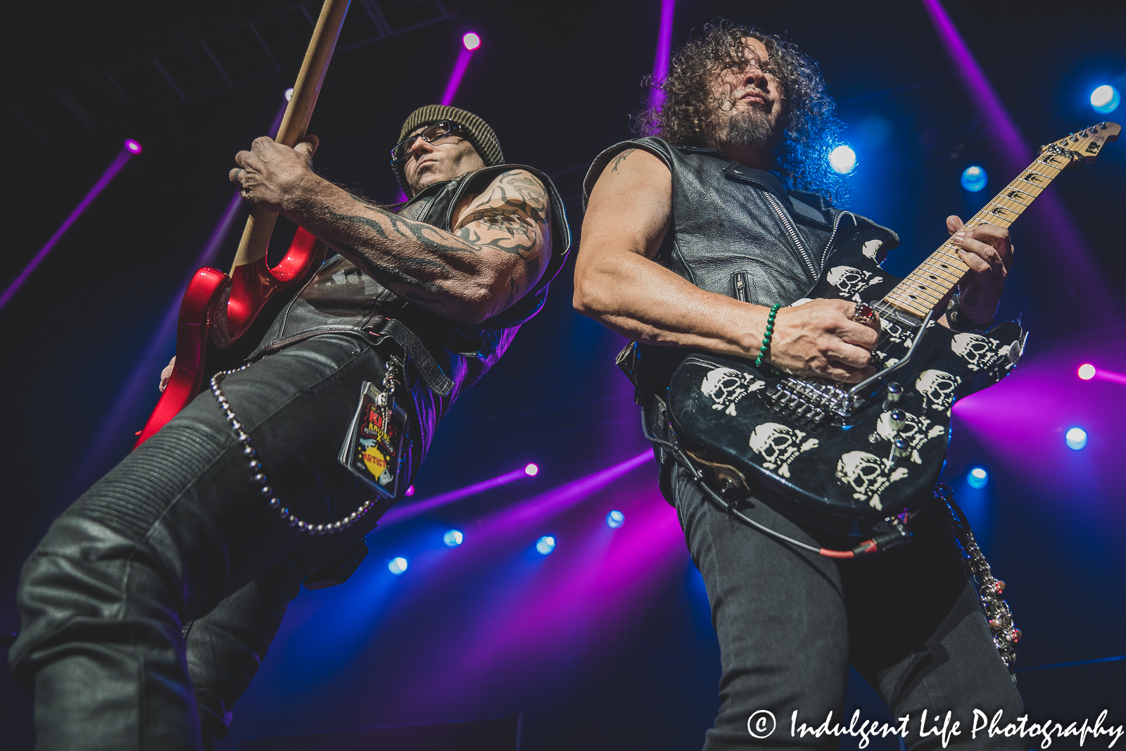 Queensryche guitarists Mike Stone and Michael Wilton live in concert at Ameristar Casino's Star Pavilion in Kansas City, MO on November 12, 2021.