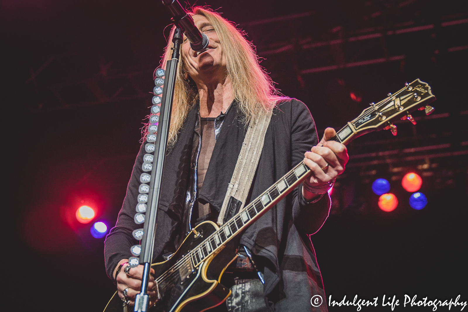 Frontman Derek Sharp of The Guess Who singing live at Star Pavilion inside of Ameristar Casino in Kansas City, MO on November 20, 2021.