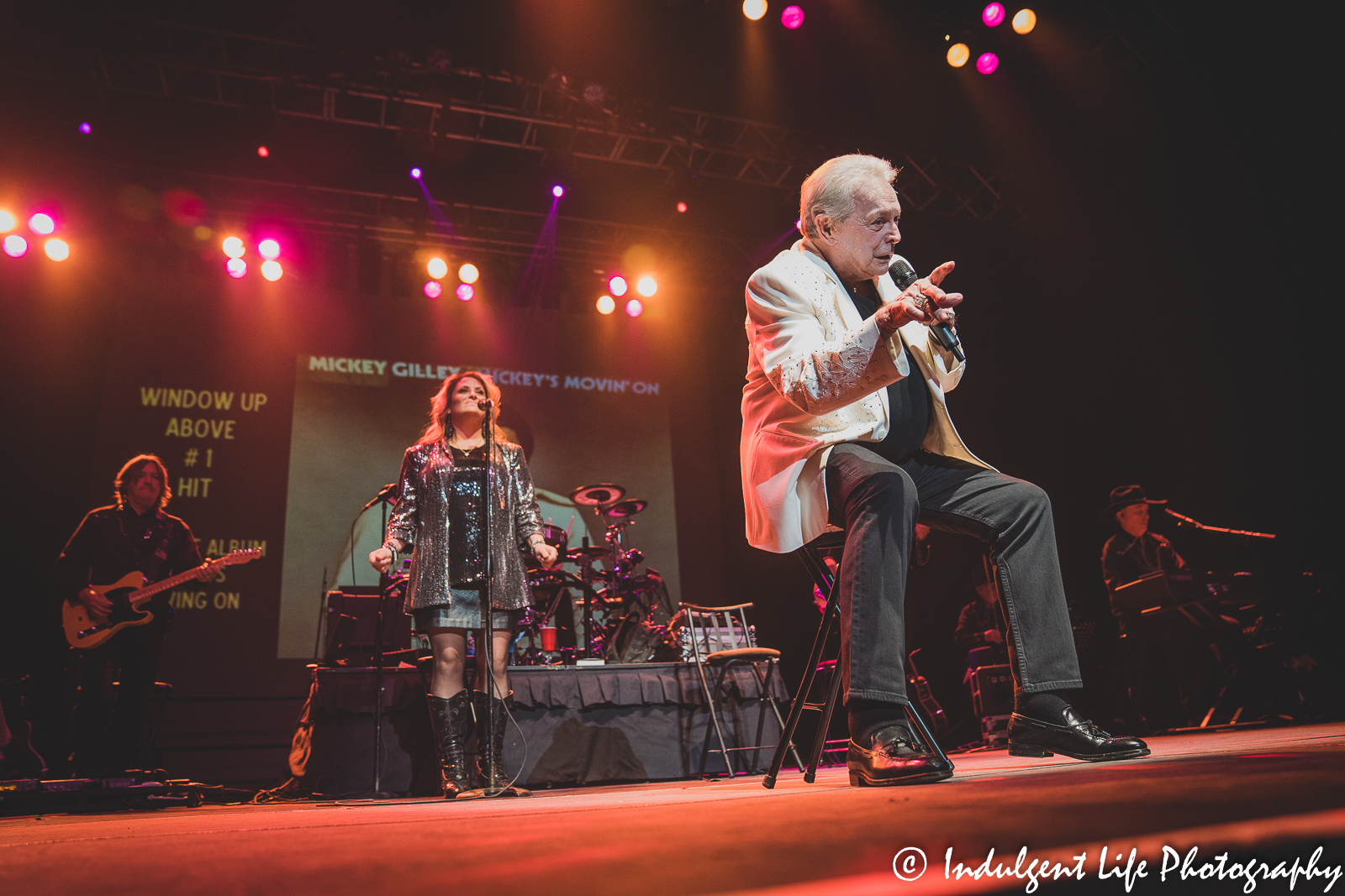 Mickey Gilley singing "Window Up Above" live during his "Urban Cowboy" reunion show at Ameristar Casino's Star Pavilion in Kansas City, MO on November 13, 2021.