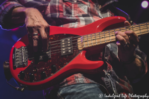 Bass guitar of LRB lead singer Wayne Nelson as he performs live at Star Pavilion inside of Ameristar Casino in Kansas City, MO on January 15, 2022.