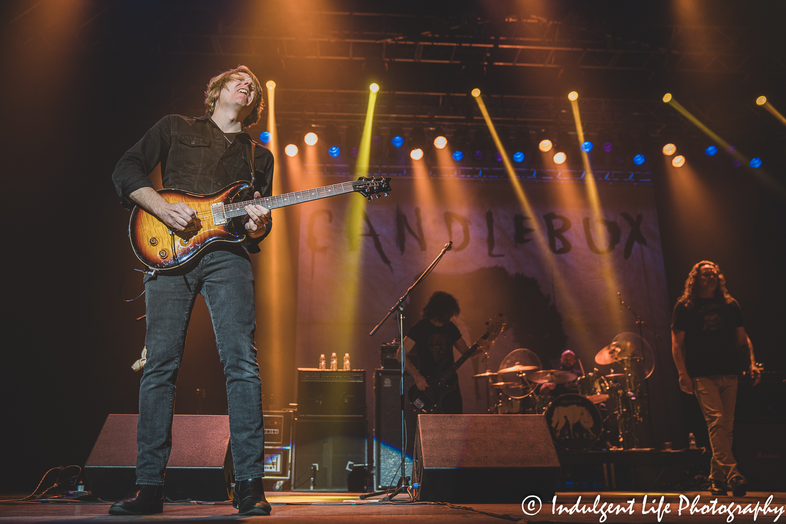 Candlebox guitarist Island Styles performing live with Kevin Martin, Adam Kury and BJ Kerwin at Ameristar Casino's Star Pavilion in Kansas City, MO on March 18, 2022.