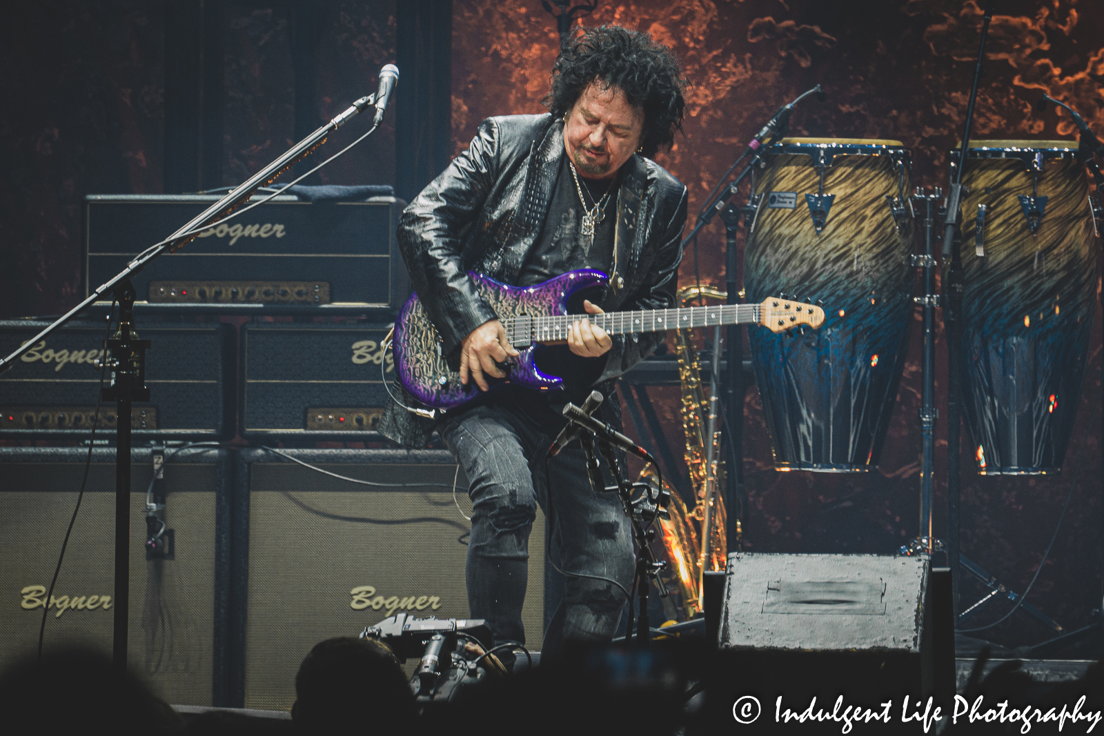 Founder and guitarist Steve Lukather of Toto performing live in concert at T-Mobile Center in downtown Kansas City, MO on March 16, 2022.