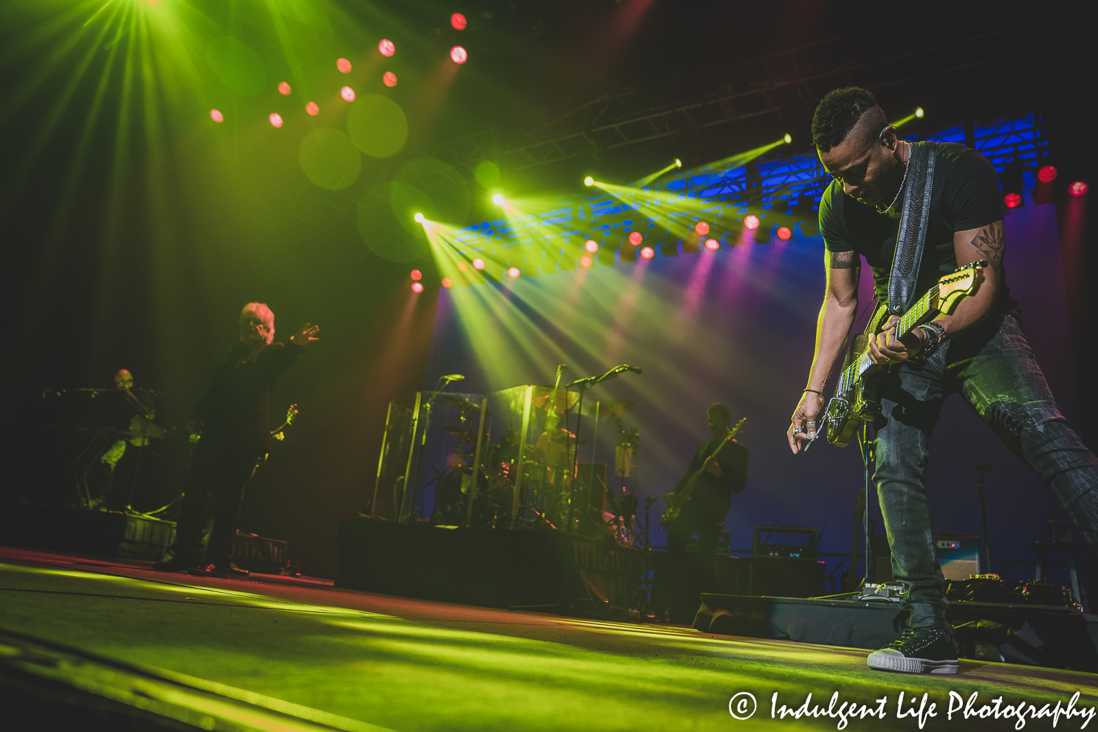 Air Supply band members Aaron McLain, Dough Gild, Pavel Valdman, Russell Hitchcock and Mirko Tessandori playing together at Ameristar Casino Hotel Kansas City, MO on May 7, 2022.