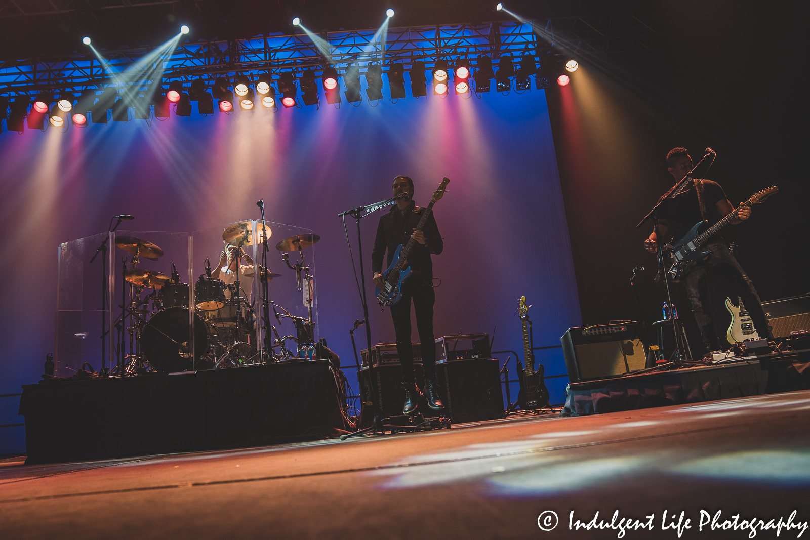 Air Supply band members Pavel Valdman, Doug Gild and Aaron McLain performing live together at Star Pavilion inside of Ameristar Casino in Kansas City, MO on May 7, 2022.