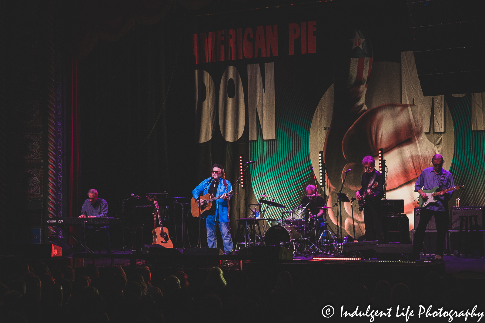 Don McLean and band performing live at Uptown Theater in Kansas City, MO on April 29, 2022.