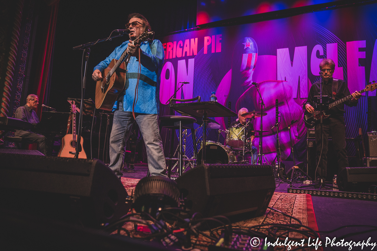 Don McLean and band performing live at Uptown Theater in Kansas City, MO on April 29, 2022.