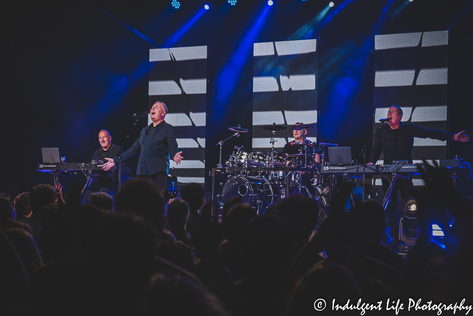 OMD keyboard player Paul Humphreys singing lead vocals at The Truman in downtown Kansas City, MO on May 8, 2022.