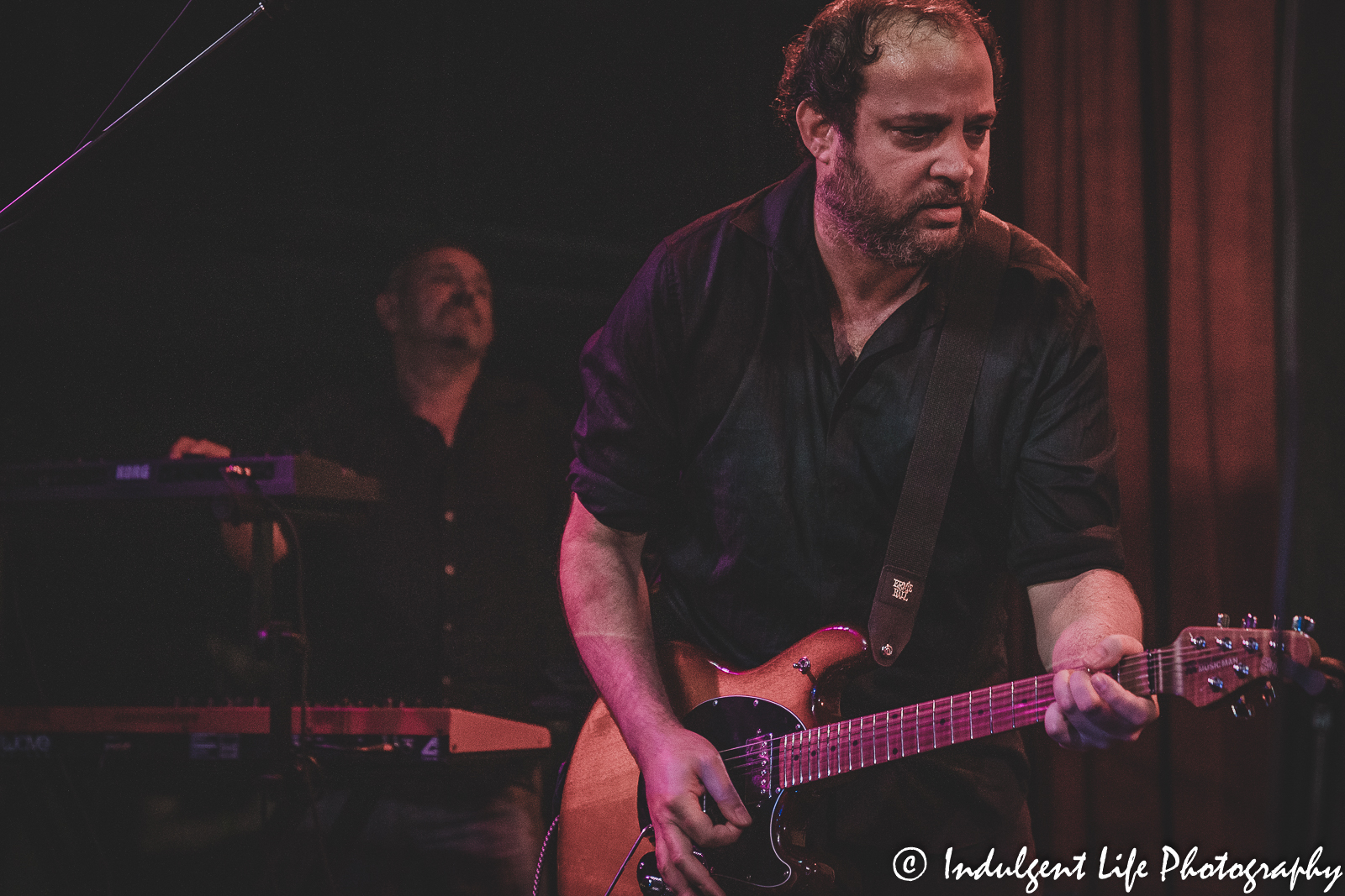 Guitarist Daniel Jakubovic and keyboard player Stephen Walker of Modern English live in concert at the recordBar in downtown Kansas City, MO on June 24, 2022.