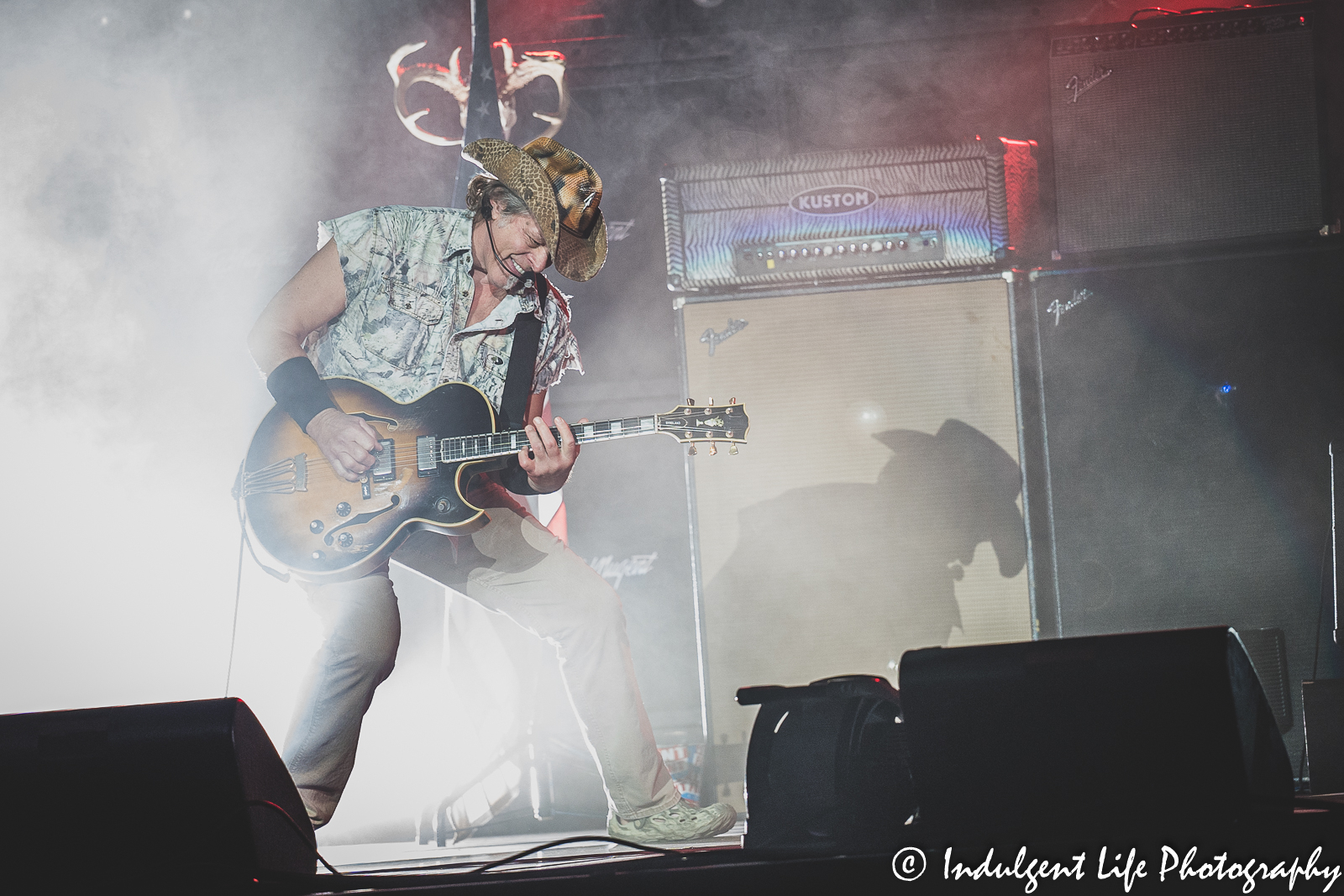 Ted Nugent opening his show with "The Star-Spangled Banner" at Ameristar Casino's Star Pavilion in Kansas City, MO on August 6, 2022.