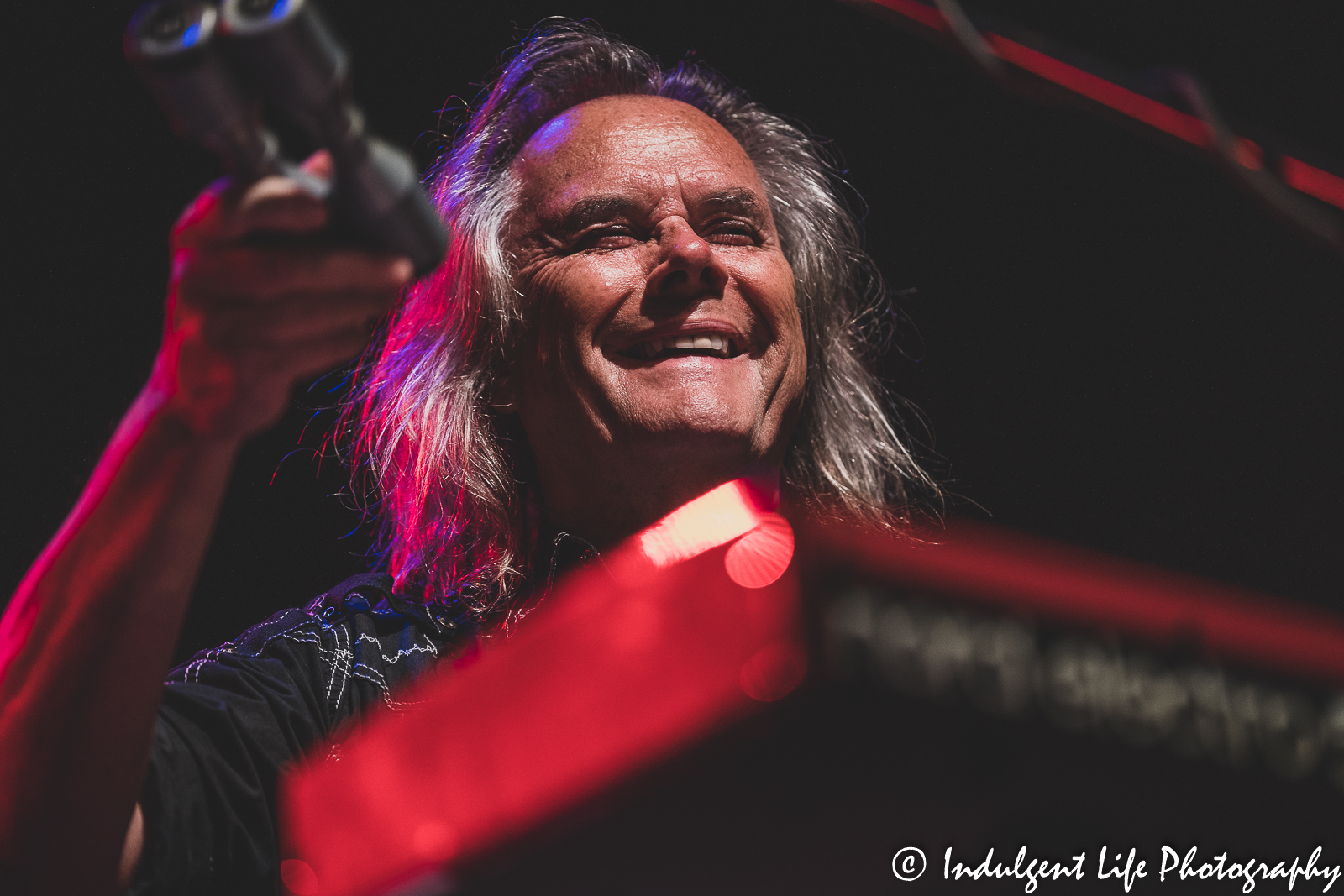 The Guess Who mult-instrumentalist Leonard Shaw playing the shaker at Ameristar Casino in Kansas City, MO on September 9, 2022.