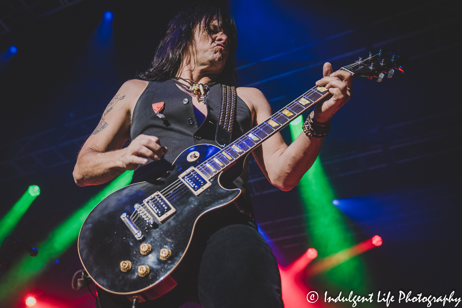 Riley's L.A. Guns lead guitarist Scott Griffin live in concert at Ameristar Casino Hotel Kansas City on October 8, 2022.