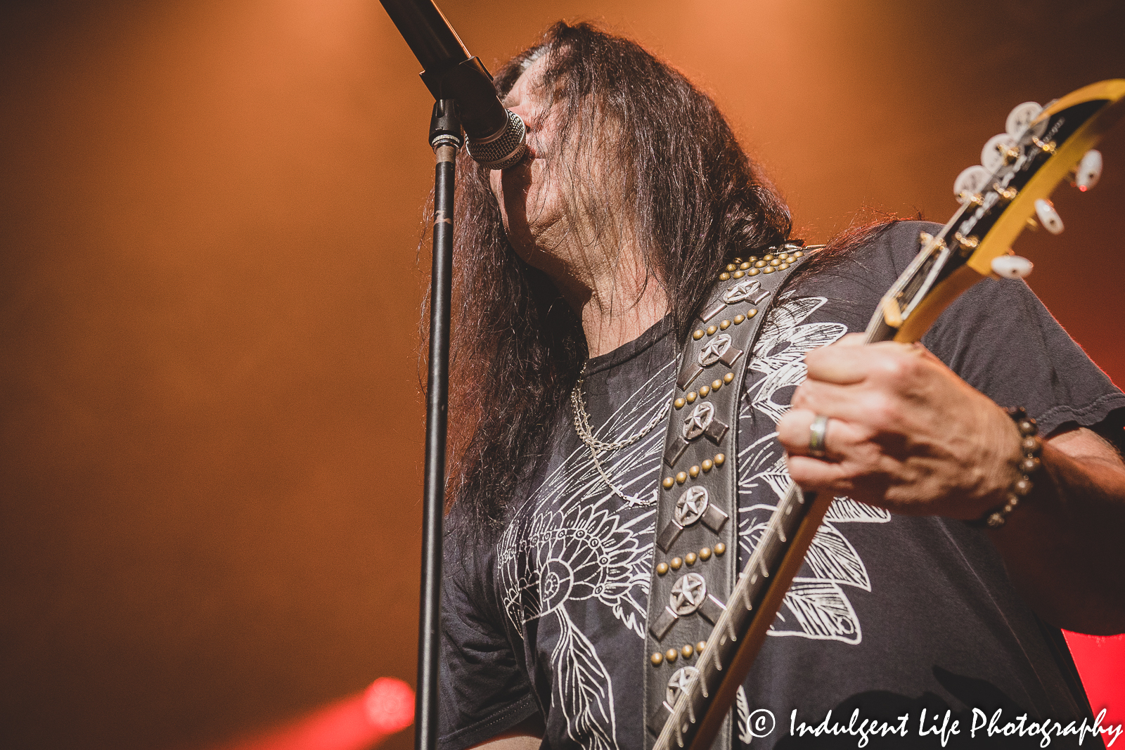 Frontman Mark Slaughter singing live while in concert at Star Pavilion inside of Ameristar Casino in Kansas City, MO on October 8, 2022.