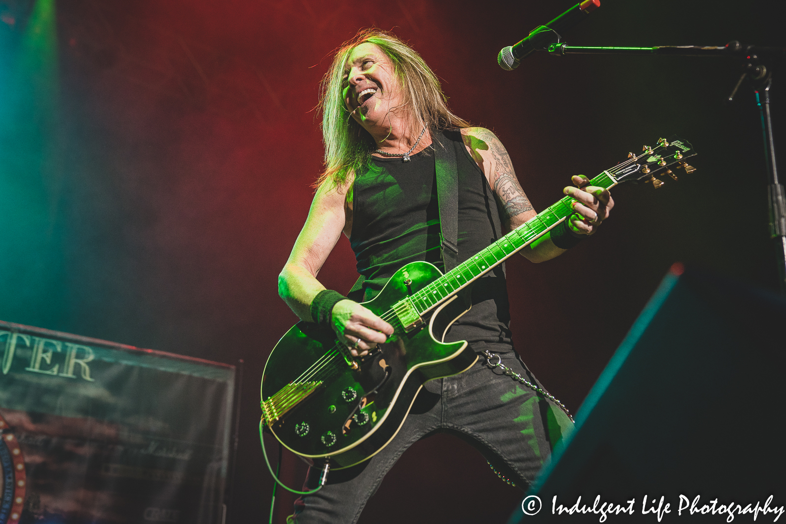 Slaughter lead guitarist Jeff "Blando" Bland performing live at Star Pavilion inside of Ameristar Casino in Kansas City, MO on October 8, 2022.