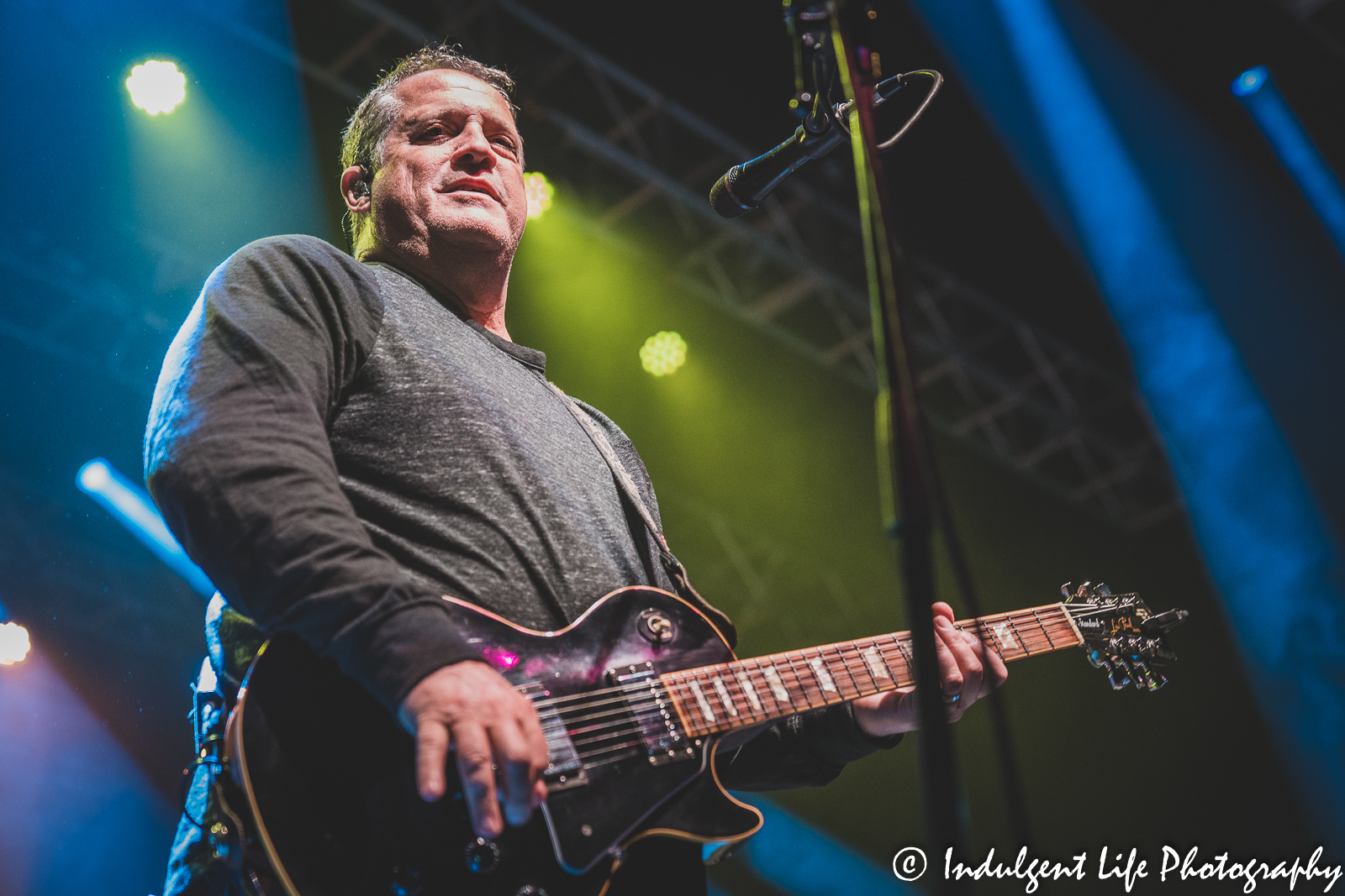 Sister Hazel rhythm guitarist Drew Copeland playing live at Star Pavilion inside of Ameristar Casino in Kansas City, MO on October 21, 2022.