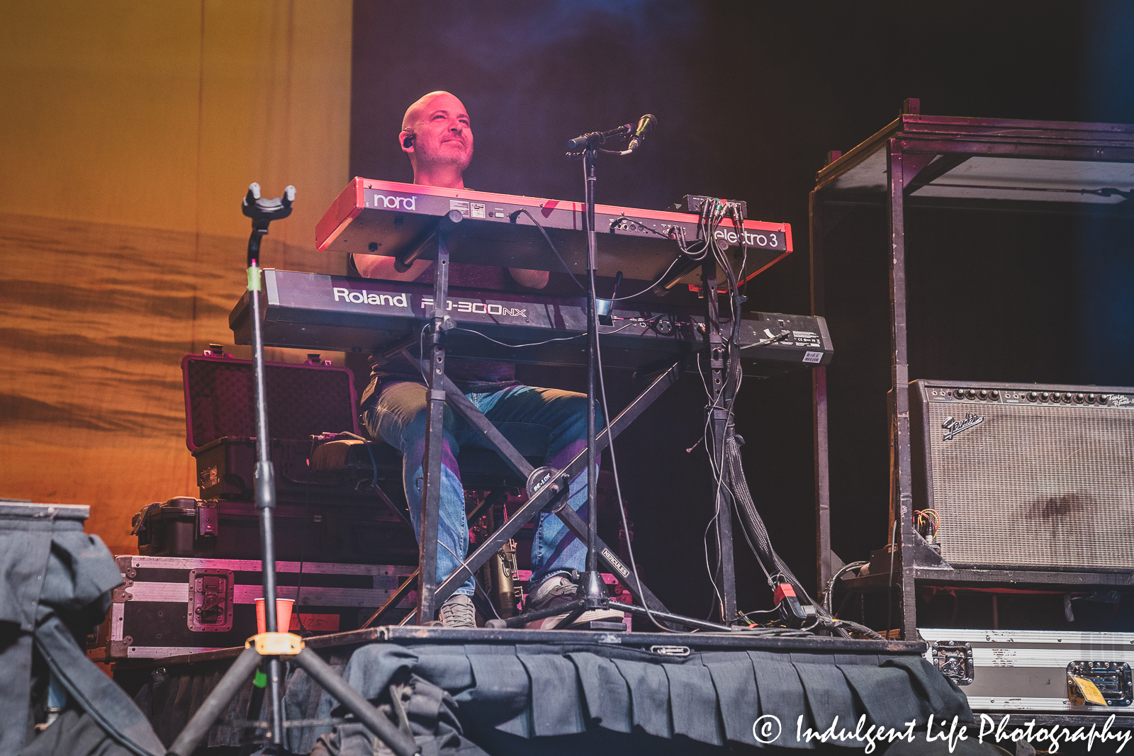 Sister Hazel keyboard player Dave LaGrande playing live at Ameristar Casino Hotel Kansas City on October 21, 2022.