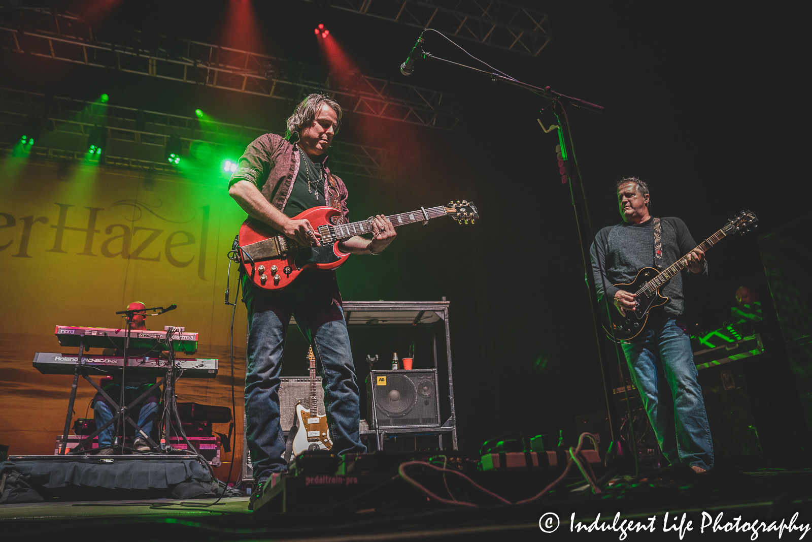 Sister Hazel members Ryan Newell, Drew Copeland and Mark Trojanowski performing together at Ameristar Casino in Kansas City, MO on October 21, 2022.