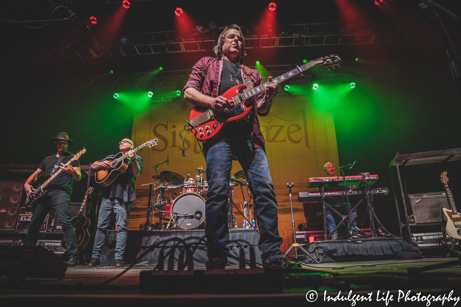 Lead guitarist Ryan Newell performing with his band Sister Hazel at Ameristar Casino Hotel Kansas City on October 21, 2022.