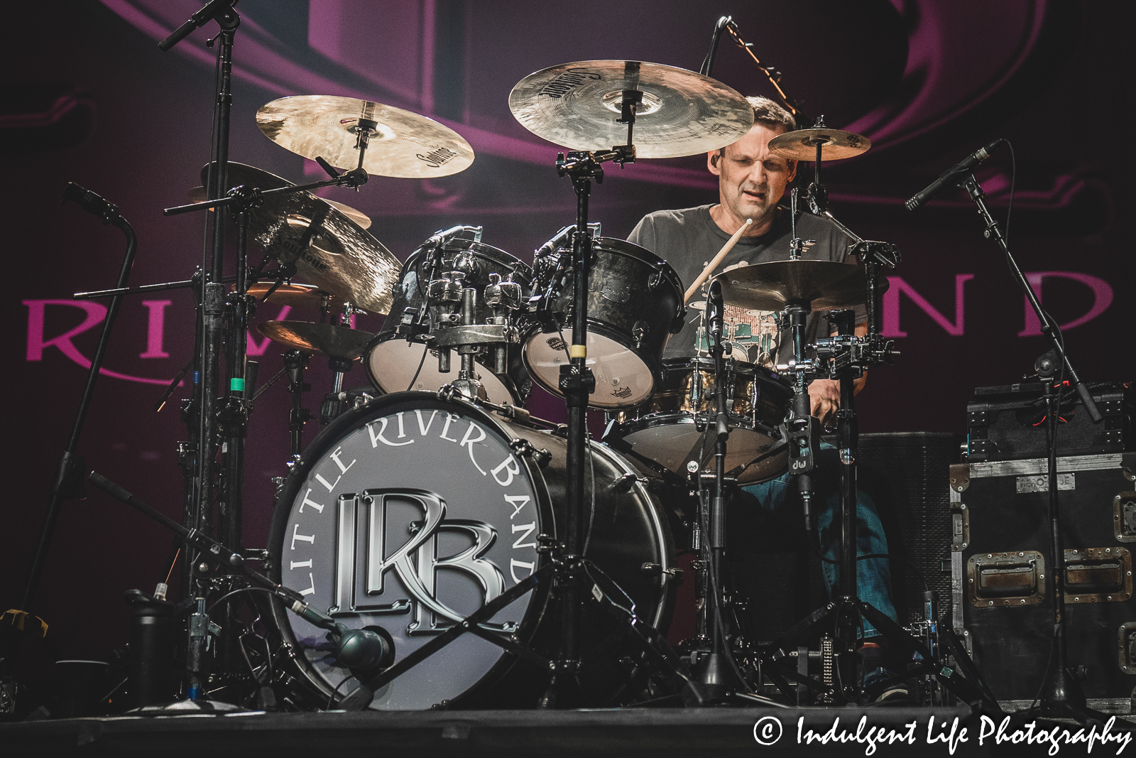 LRB drummer Ryan Ricks during his solo at Star Pavilion inside of Ameristar Casino in Kansas City, MO on March 25, 2023.